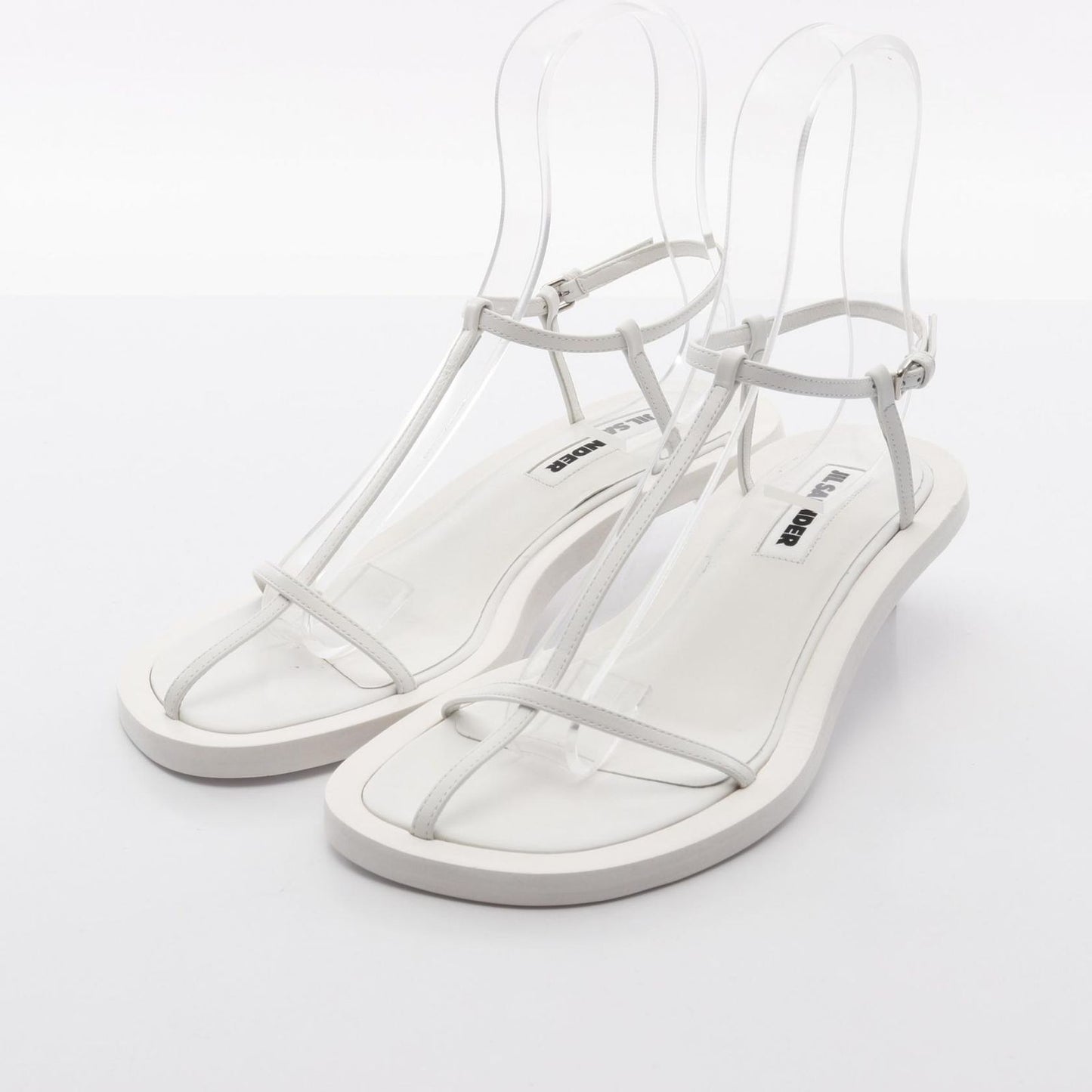 JIL SANDER White Leather Sandals - Timeless Elegance