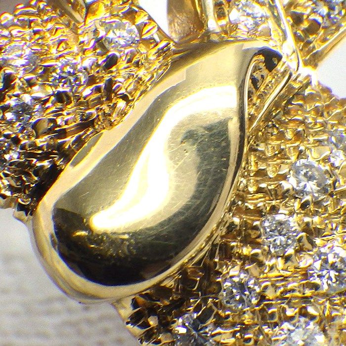 Exquisite Diamond Elephant Motif Brooch in K18 Yellow Gold