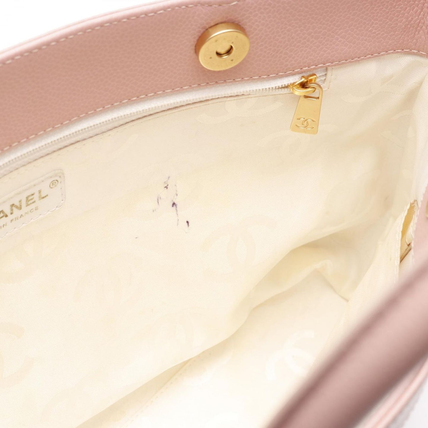 CHANEL Pink Caviar Leather Coco Mark Tote Bag - Timeless Elegance