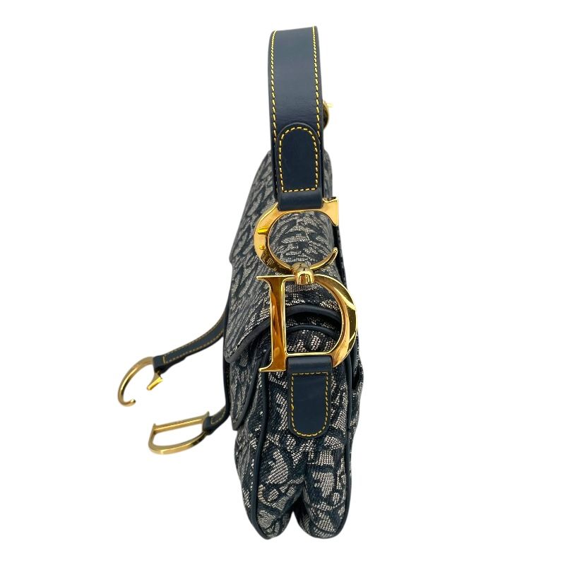 Christian Dior Trotter Saddle Bag in Navy Oblique Jacquard