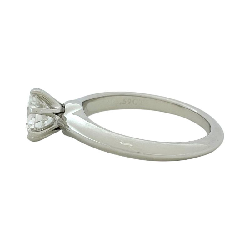 Tiffany & Co. Platinum 950 Solitaire Diamond Ring - 0.59ct