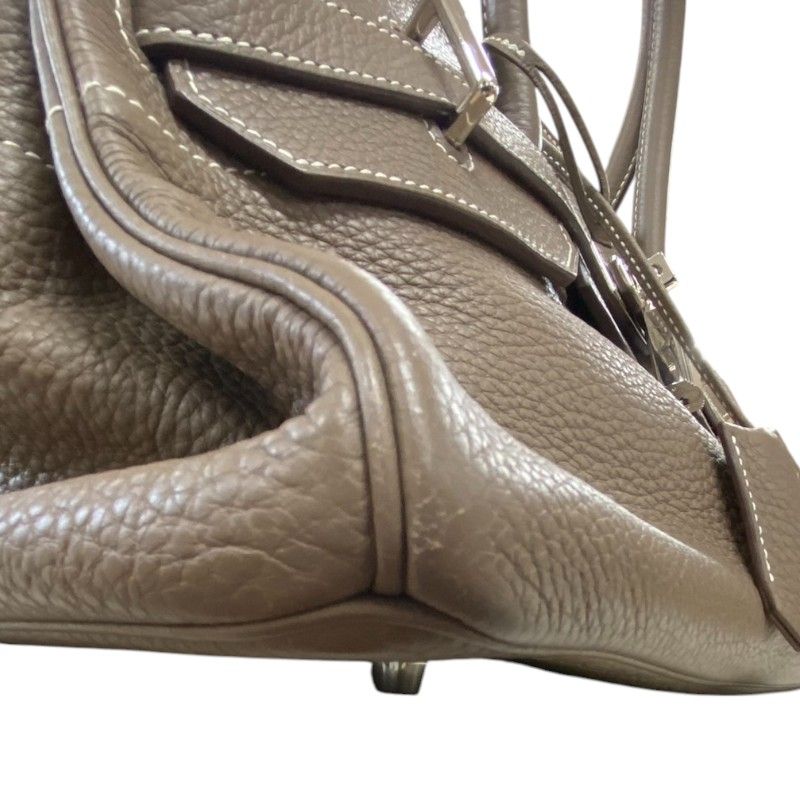 HERMES Birkin Shoulder Bag in Etoupe with Silver Hardware