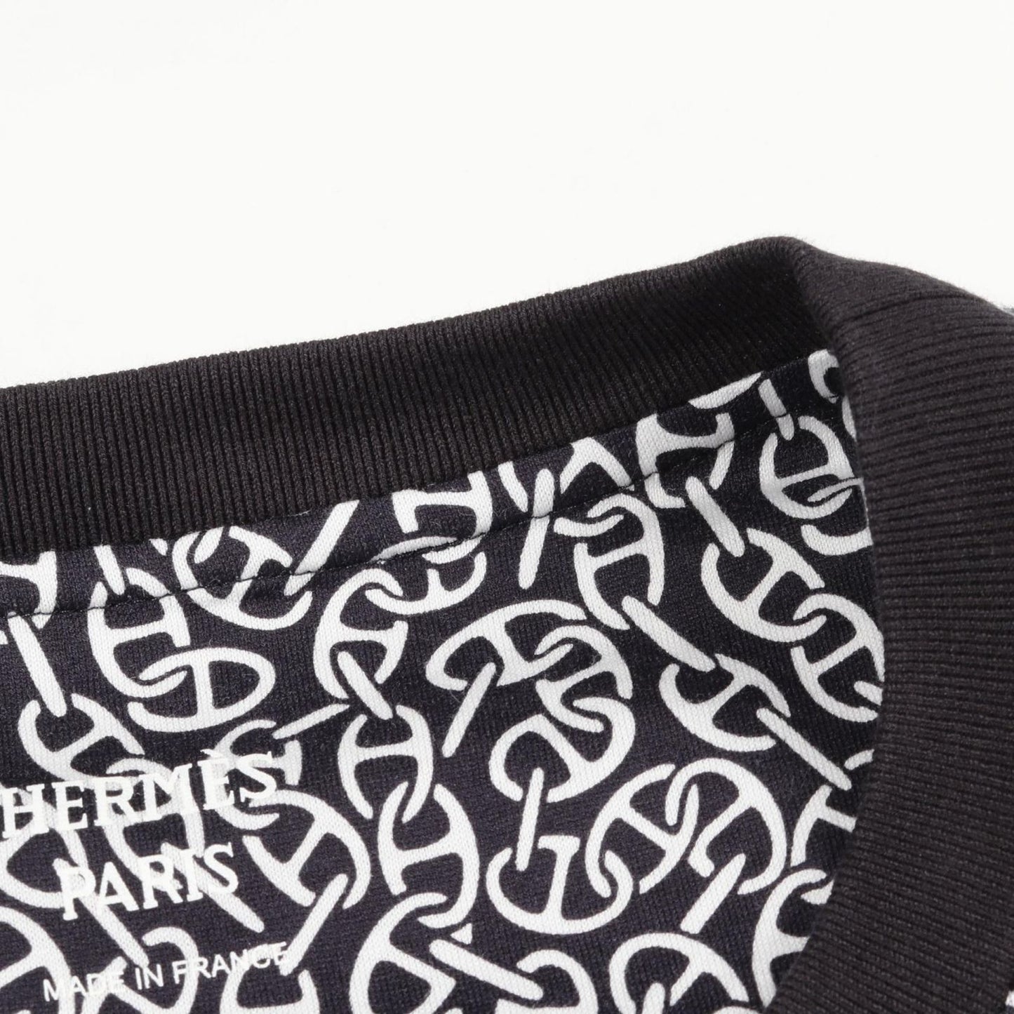 HERMES Naoussa Chaine Print Cotton T-Shirt - Navy - Size 42