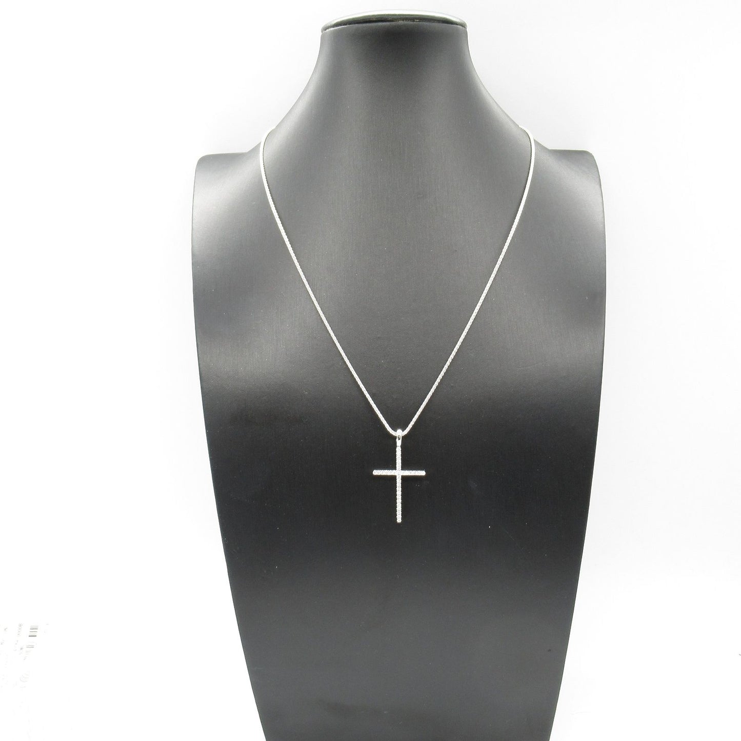 Damiani Mystery Cross Diamond Necklace in 18K White Gold