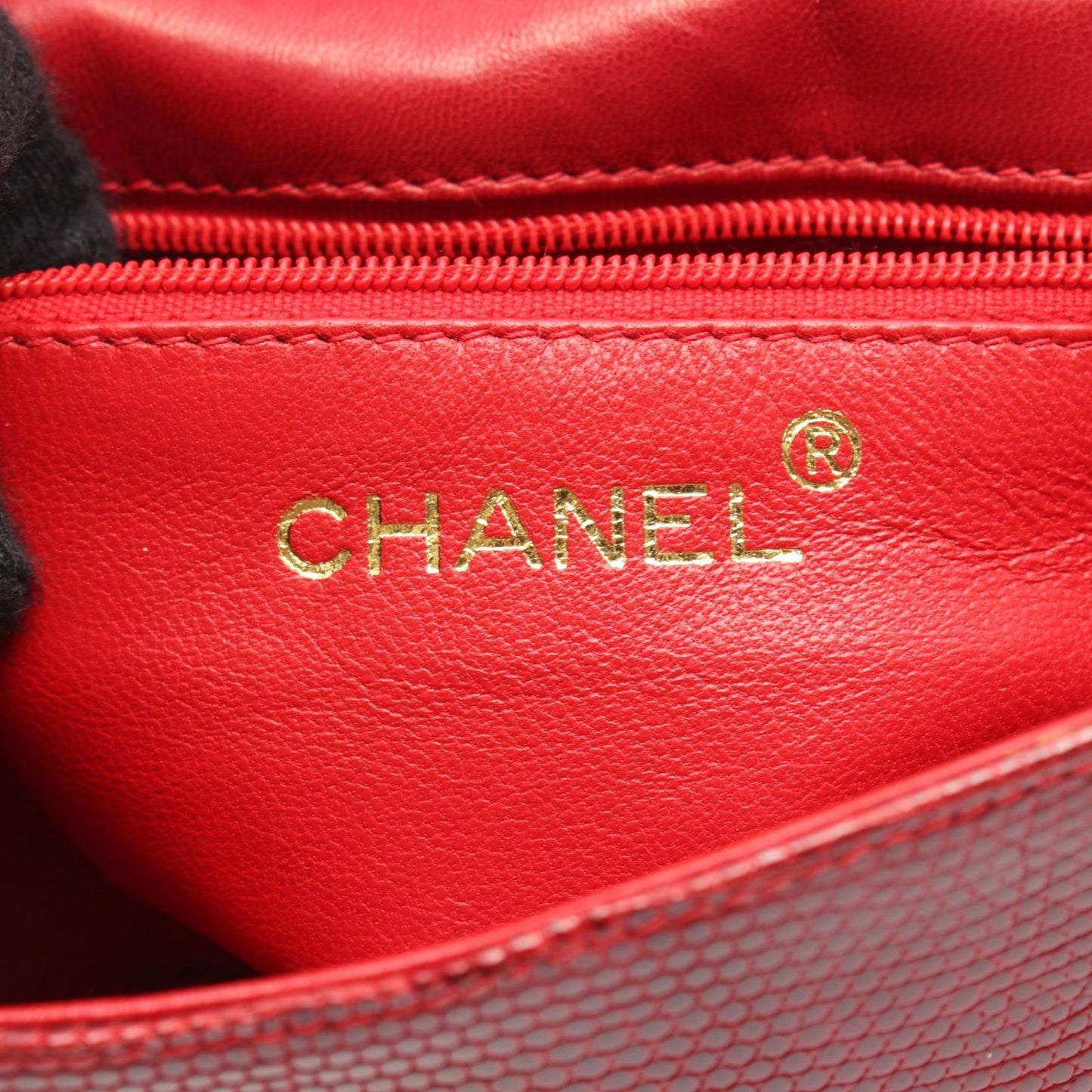 CHANEL Coco Mark Mini Chain Shoulder Bag in Exotic Red Leather