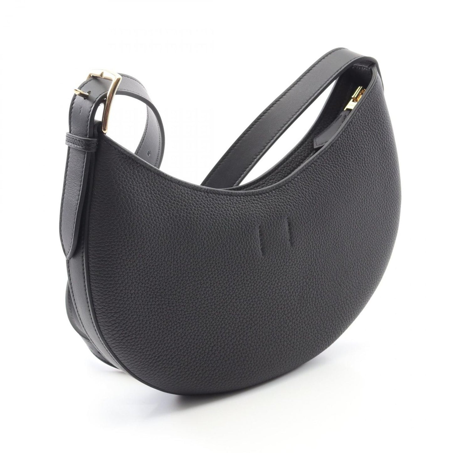 HERMES Petit Alson Black Leather Shoulder Bag - Unused Luxury