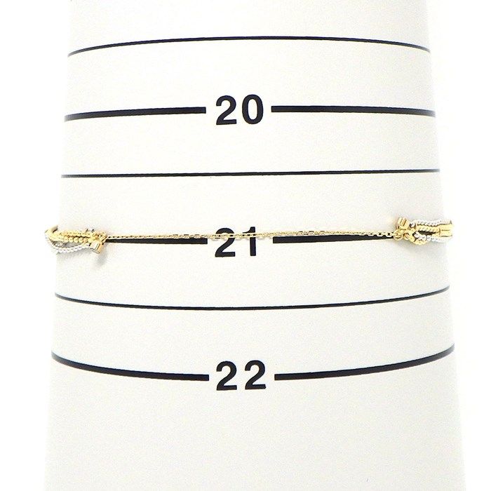 Exquisite 4-Link Ball Chain Bracelet in K10 Yellow & White Gold