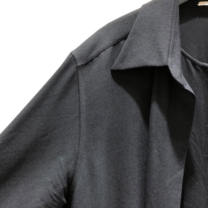 HERMES Layered Shirt Dress in Black Wool - Size 40