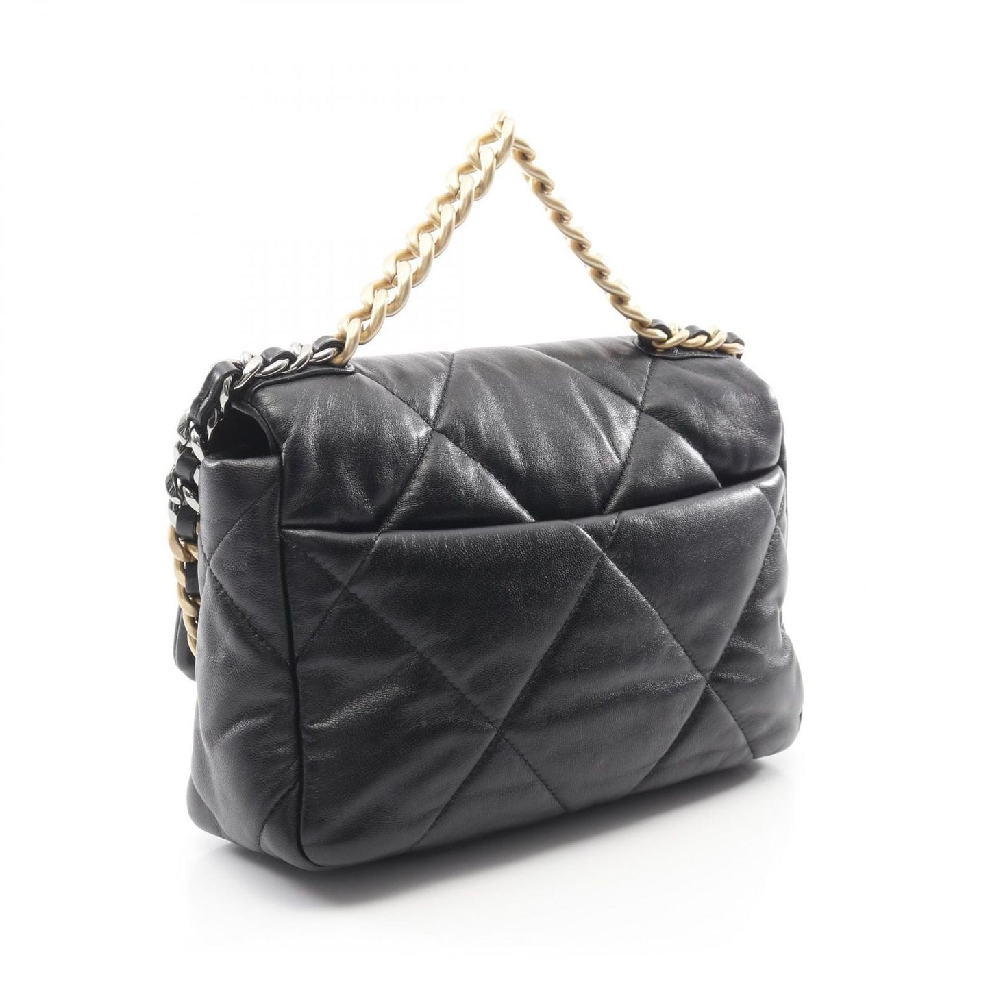 CHANEL 19 Deauville Matelassé Shoulder Bag in Black Lambskin