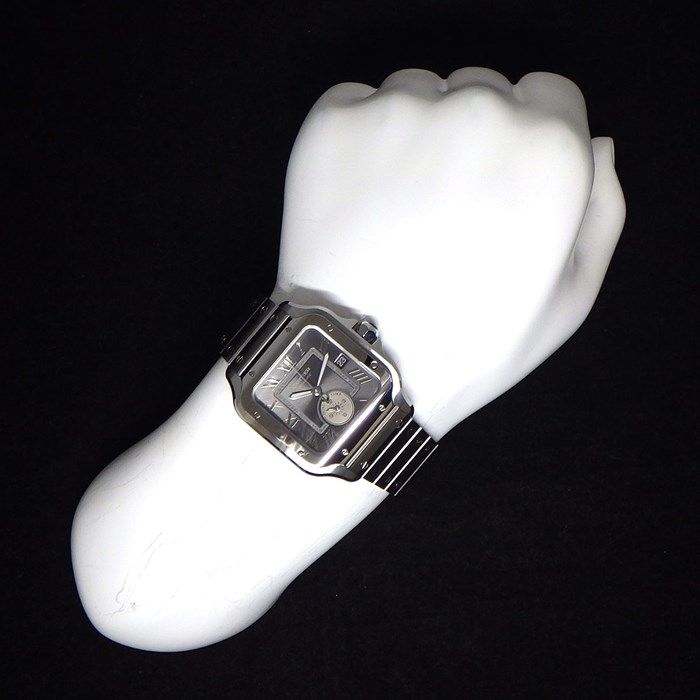 Cartier Santos LM WSSA0076 Automatic Watch - Square Gray Dial