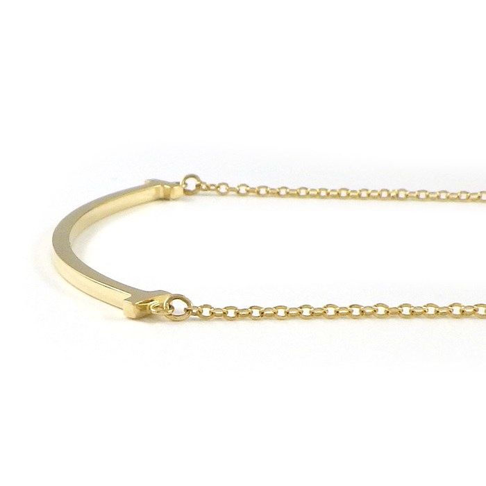 Tiffany & Co. T Smile Small Necklace in K18 Yellow Gold