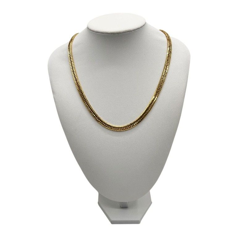 Exquisite 12-Faceted Triple K18 Figaro Necklace for Men