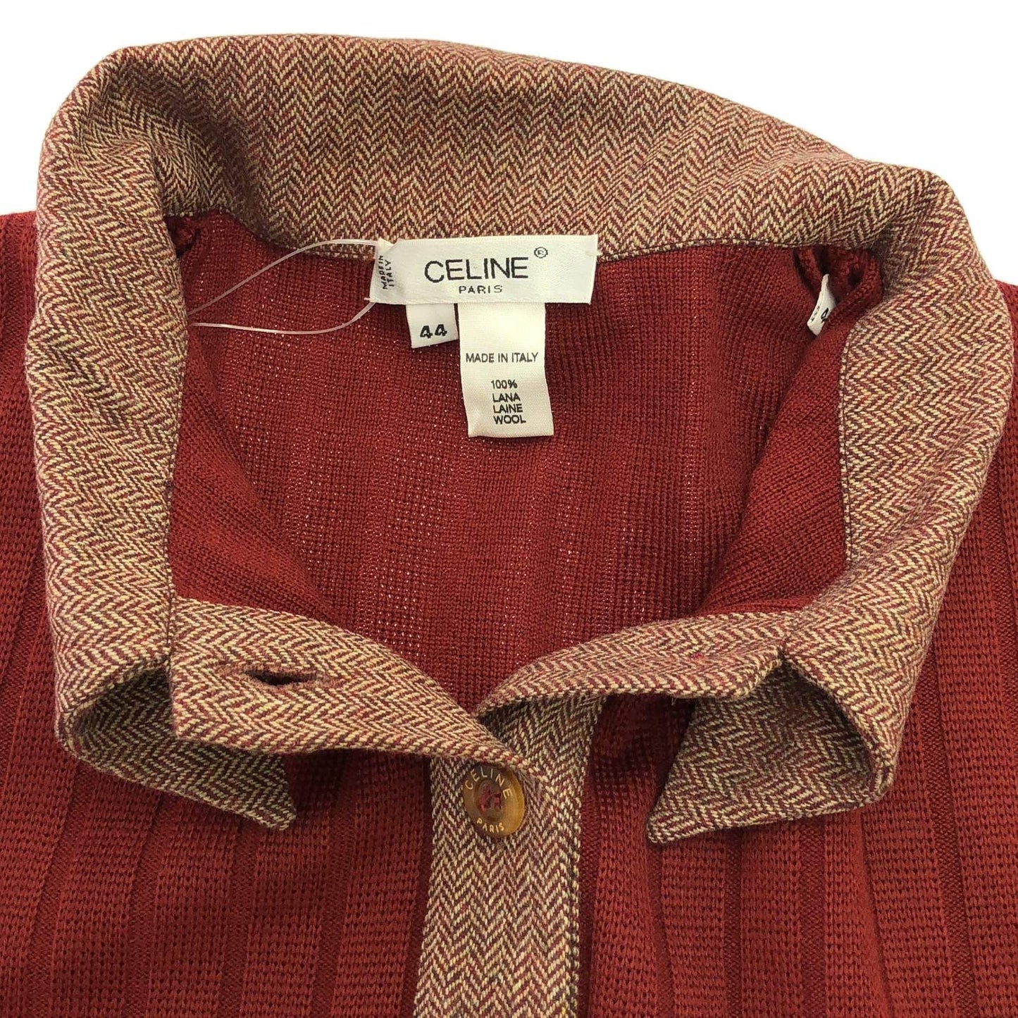 CELINE Red Wool Knit Dress - Timeless Elegance