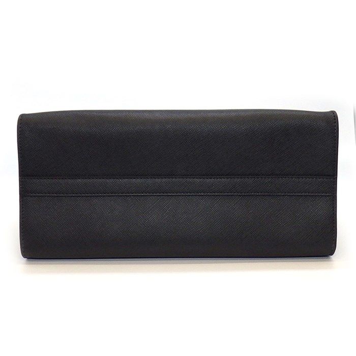 PRADA Saffiano Leather Handbag 1BA118 in Black with Gold Accents