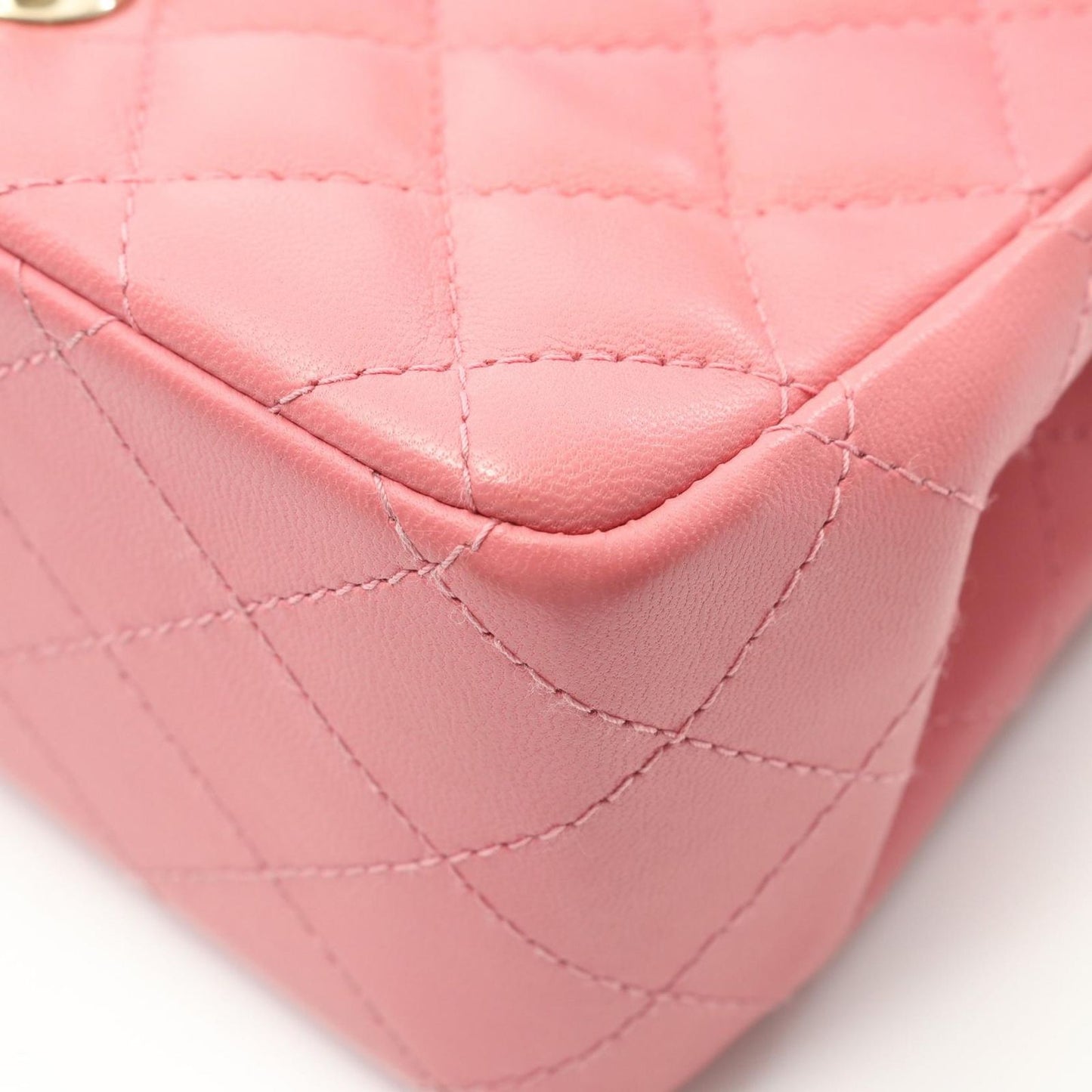 CHANEL Mini Matelassé Shoulder Bag in Pink Lambskin - A35200