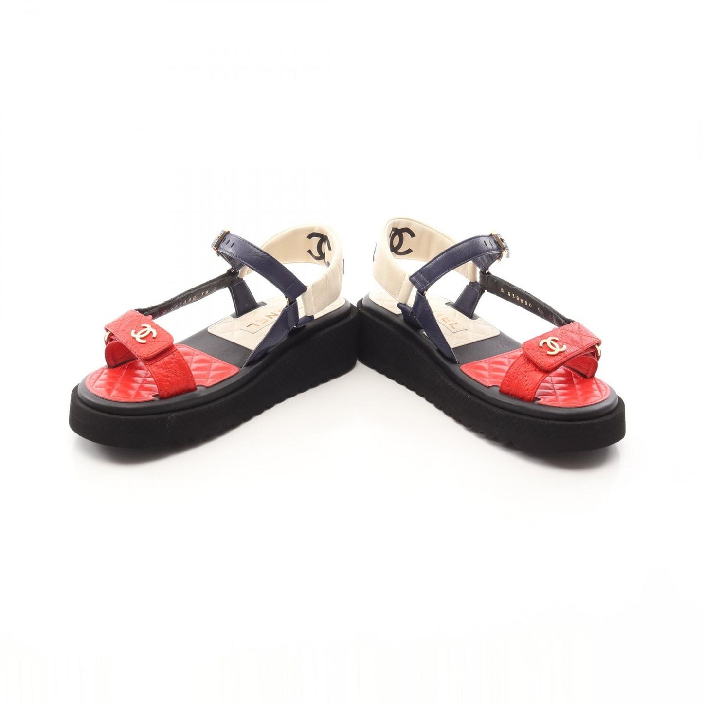 CHANEL Coco Mark Leather Sandals - Unworn Elegance in Black