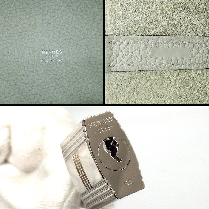 HERMES Picotin Lock PM Handbag - 2023 Green Gray with Silver Hardware