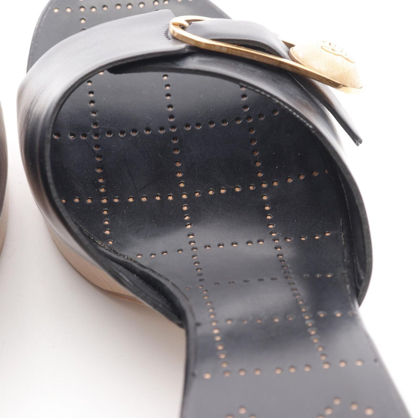 CHANEL Coco Mark Leather Mules - Unworn Elegance in Black