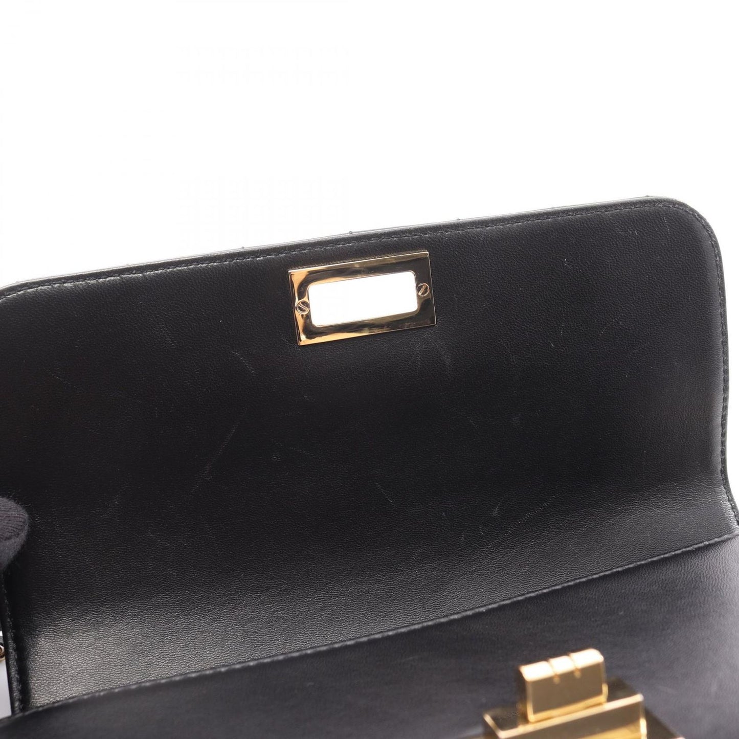 CHANEL 2.55 Chocolate Bar Shoulder Bag in Black Lambskin