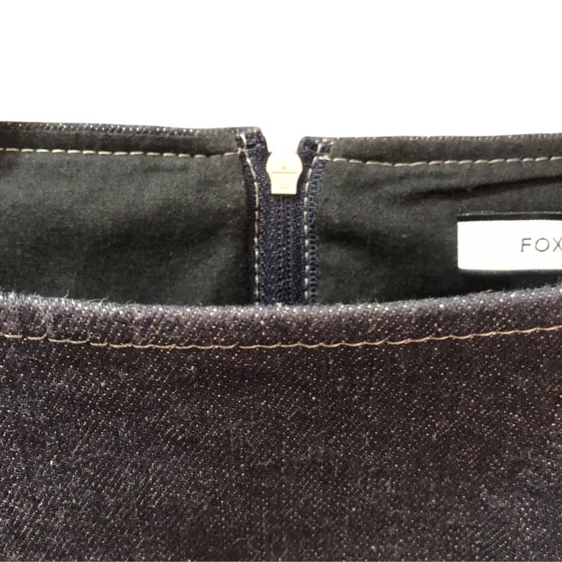 FOXEY NEW YORK Navy Denim Sleeveless Dress - Timeless Elegance