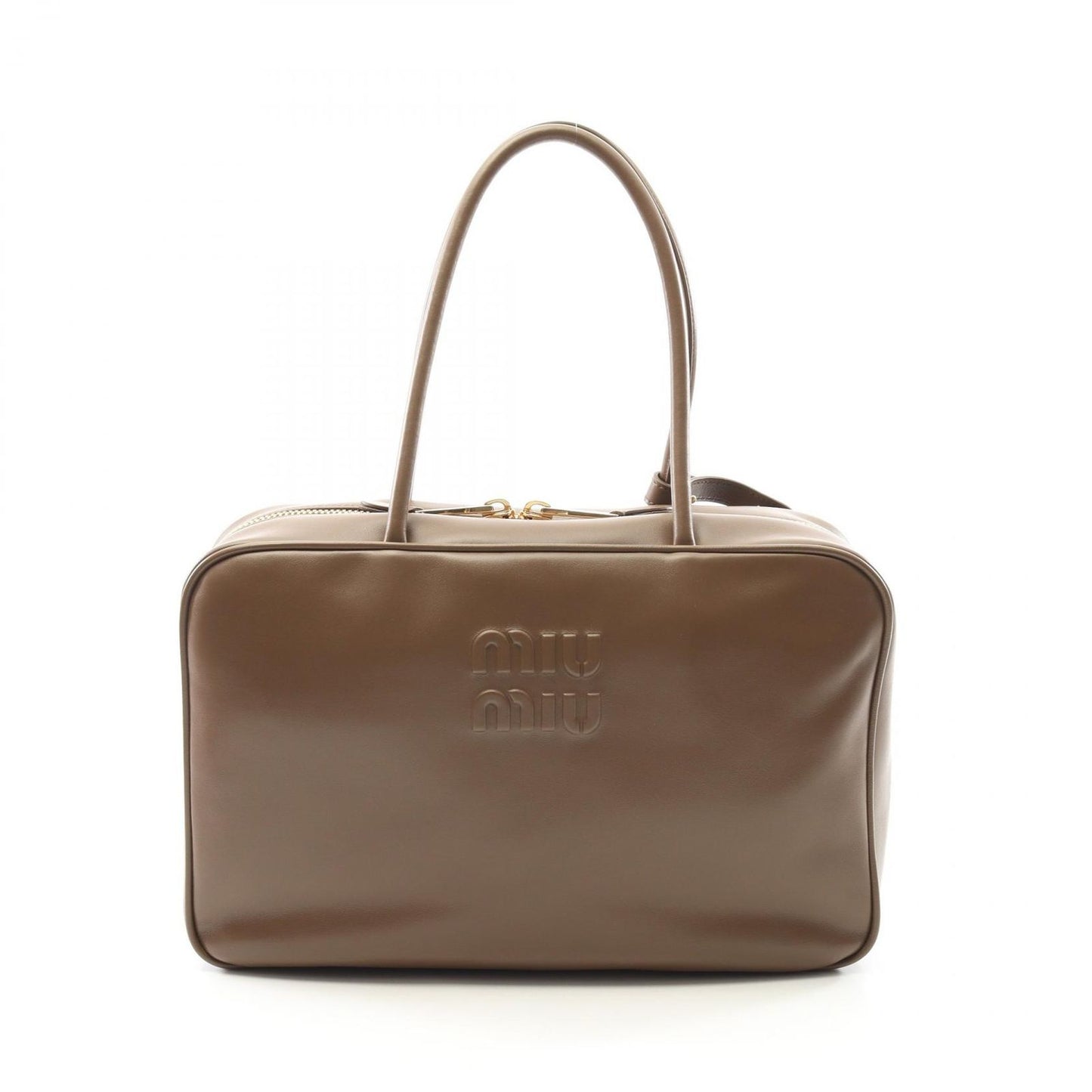 Miu Miu Bow Handbag 5BB117 in Khaki Leather - Timeless Elegance