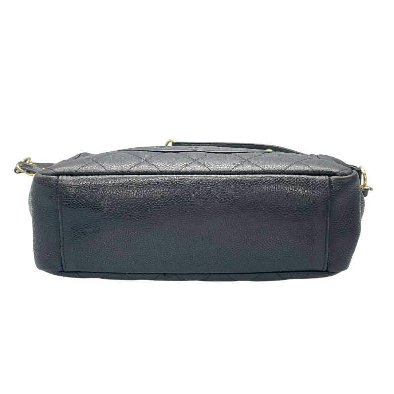 CHANEL PST Chain Tote Bag A50994 in Black Caviar Skin