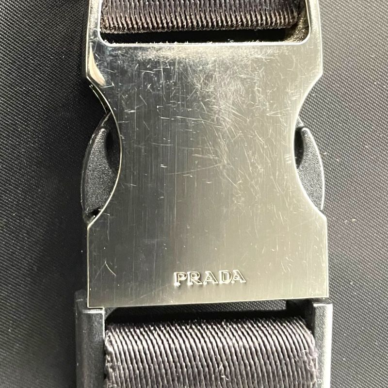 PRADA Black Nylon Waist Bag with Silver Hardware - Men's Luxury Accessory