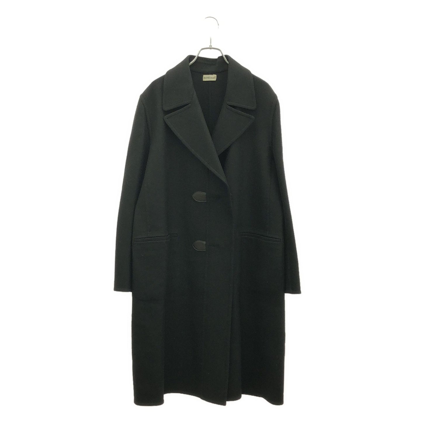 HERMES Black Cashmere Coat - Timeless Elegance