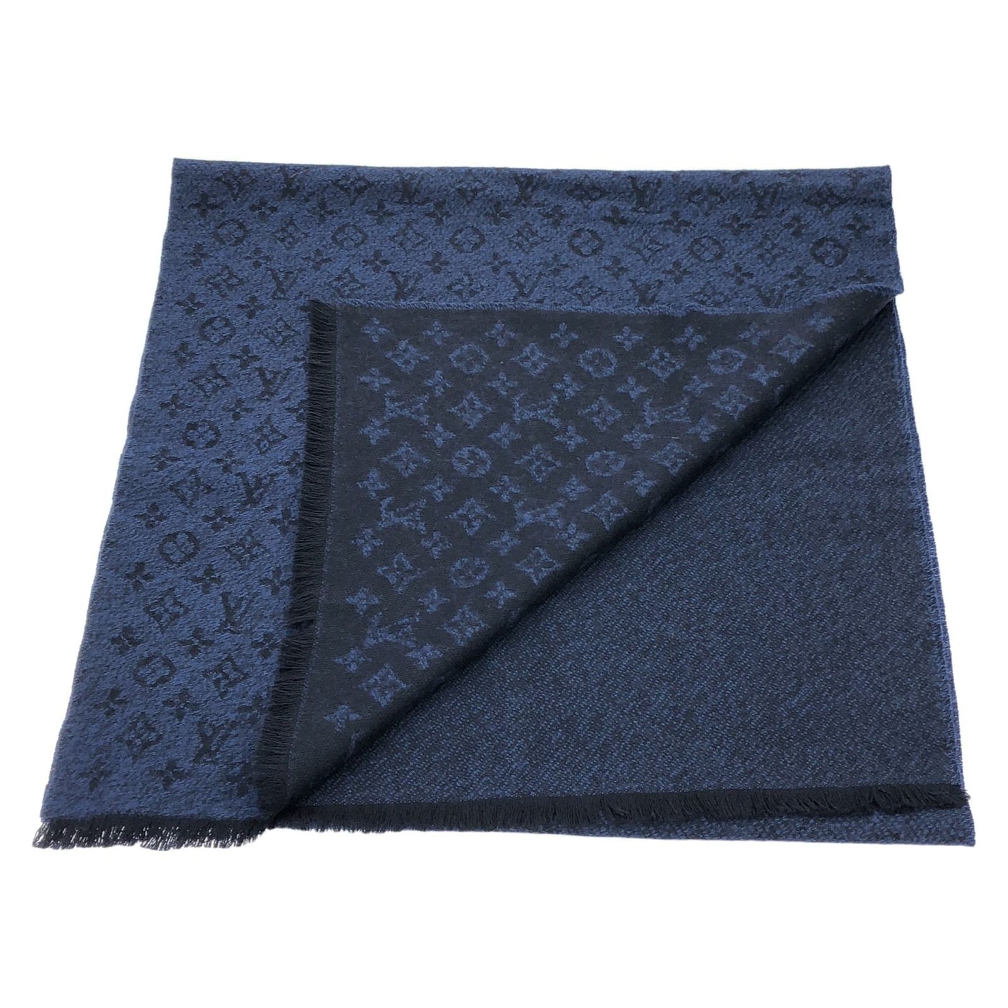 Louis Vuitton Navy Wool Scarf - Timeless Elegance