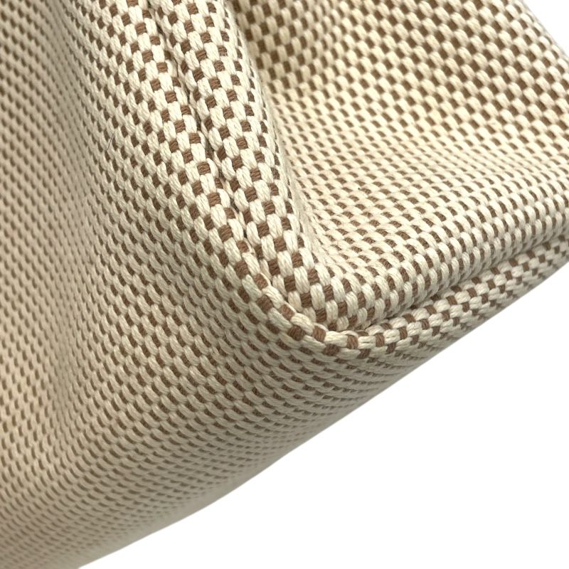 HERMES Émile Bag Cabas PM Ivory/Black with Silver Hardware