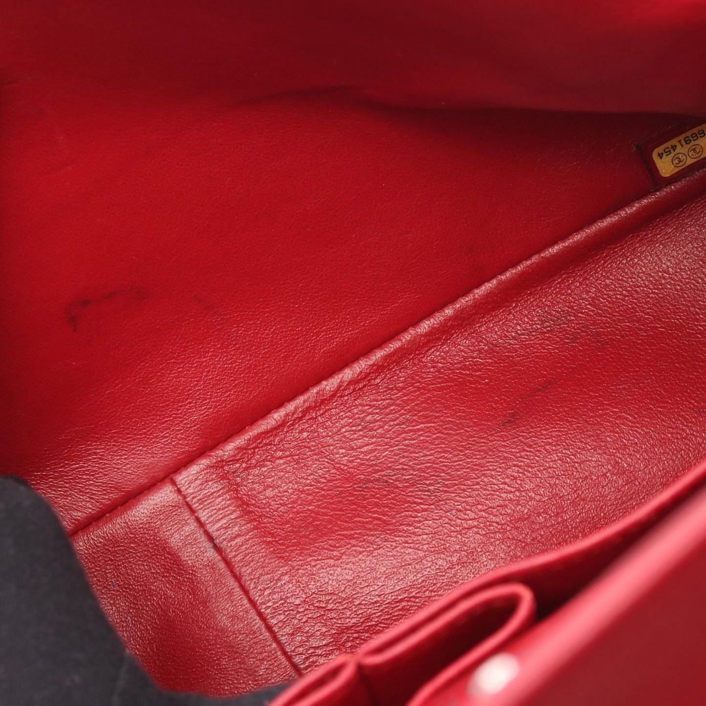 CHANEL Classic De Camellia 30 Large W Flap Shoulder Bag - Red Caviar