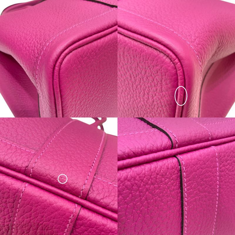 HERMES Garden Party PM Handbag in Rose Purple with Silver Hardware
