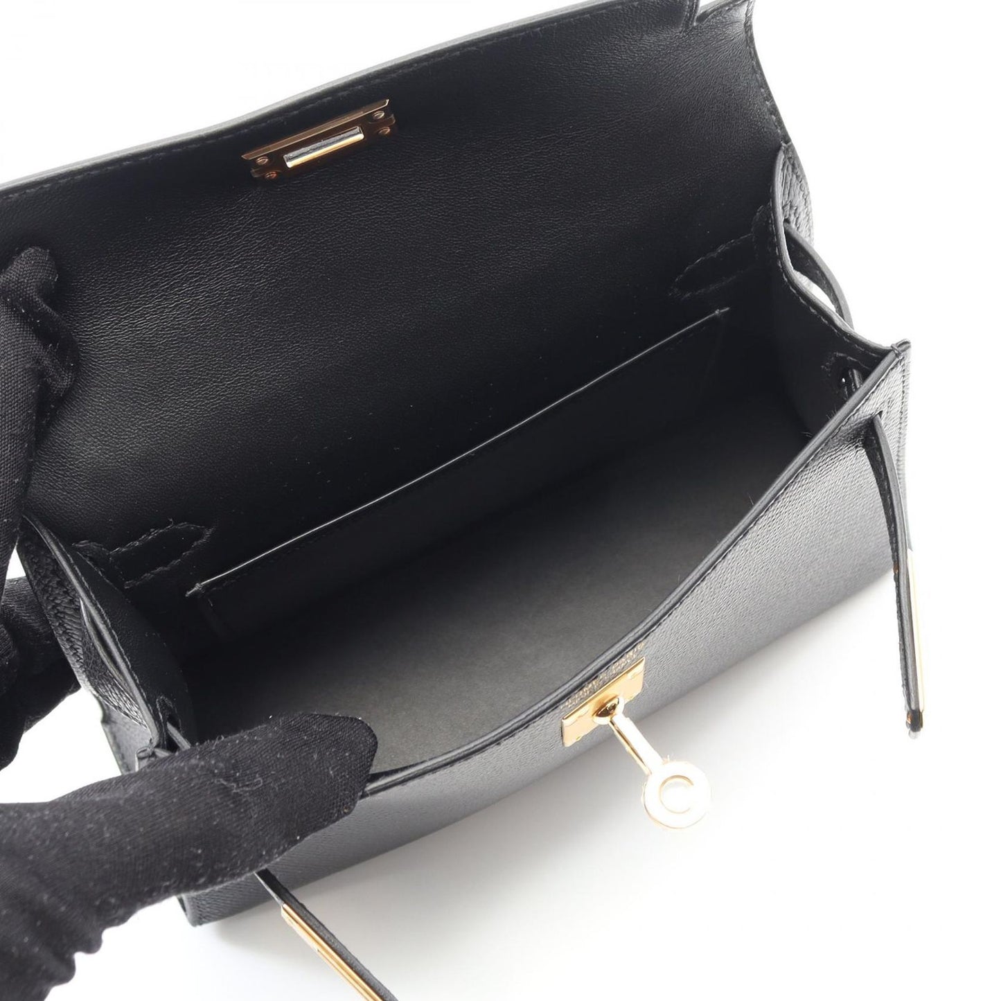 HERMES Mini Kelly 2 Handbag in Black - Unused Luxury