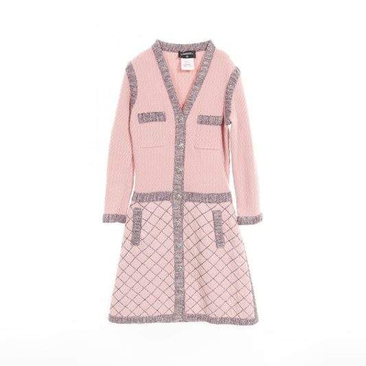 CHANEL Camellia Button Silk Long Cardigan Dress - Size 34