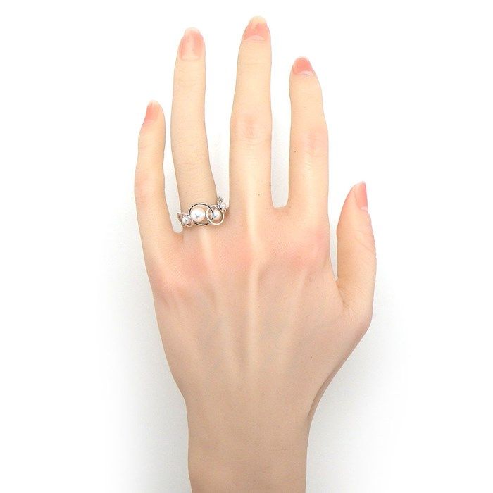 TASAKI Enima Circle Ring with 4 Pearls in K18 White Gold