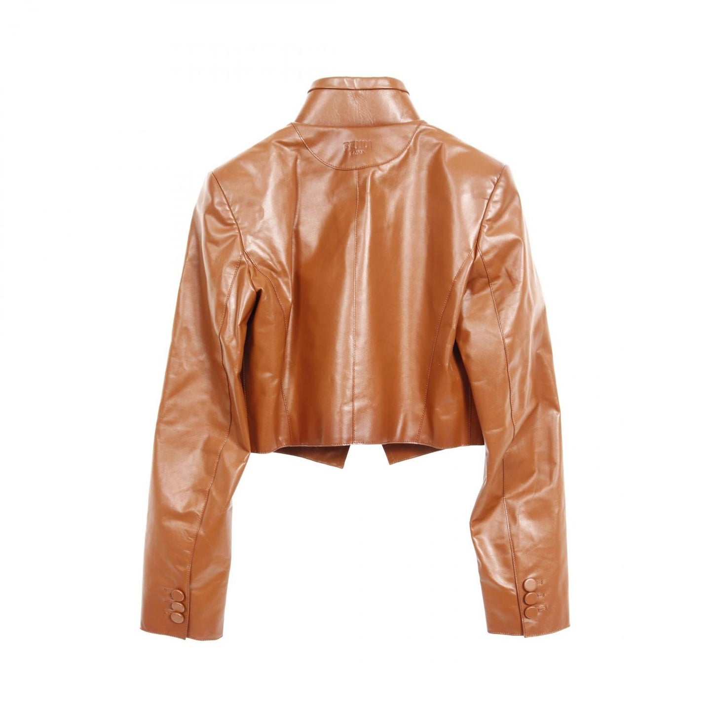 FENDI Brown Leather Jacket - Unworn Elegance for Women