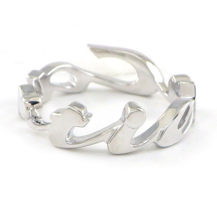 Cartier Signature Logo Ring in K18 White Gold - Size 15