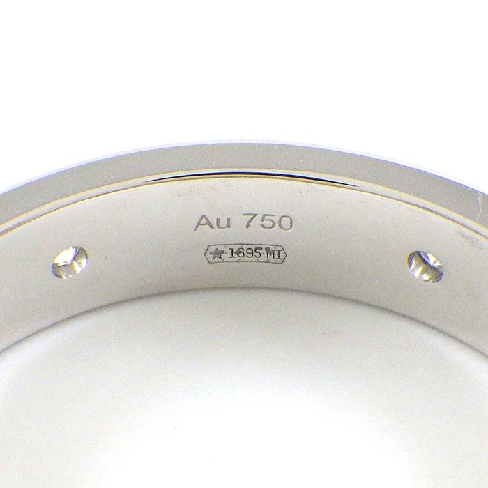 GUCCI Interlocking G Diamond Ring in 18K White Gold - Size 15