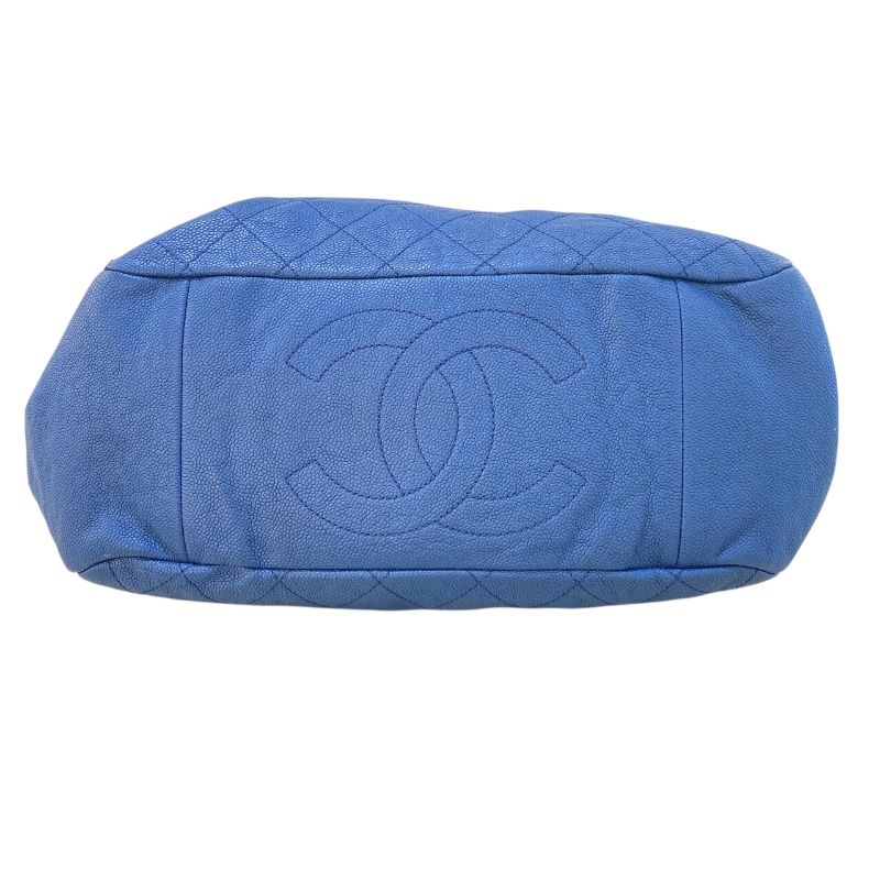 CHANEL Matelassé Chain Shoulder Bag in Blue with Vintage Hardware