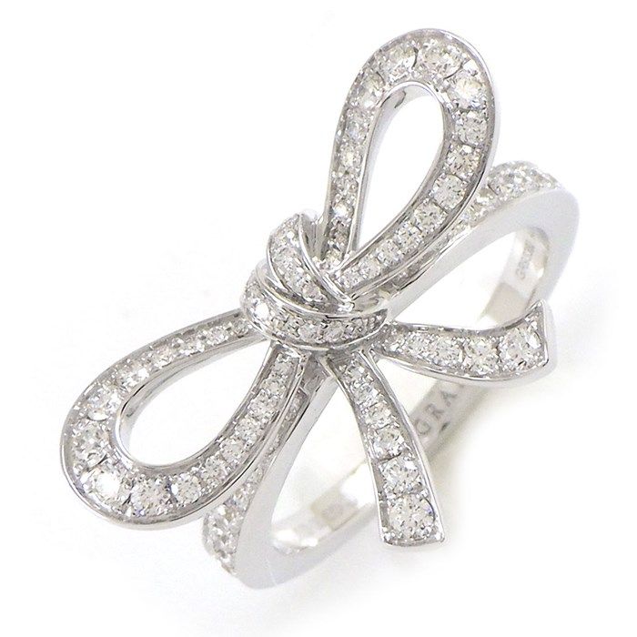 Graff Tilda's Bow Mini Ring with Diamonds in 18K White Gold