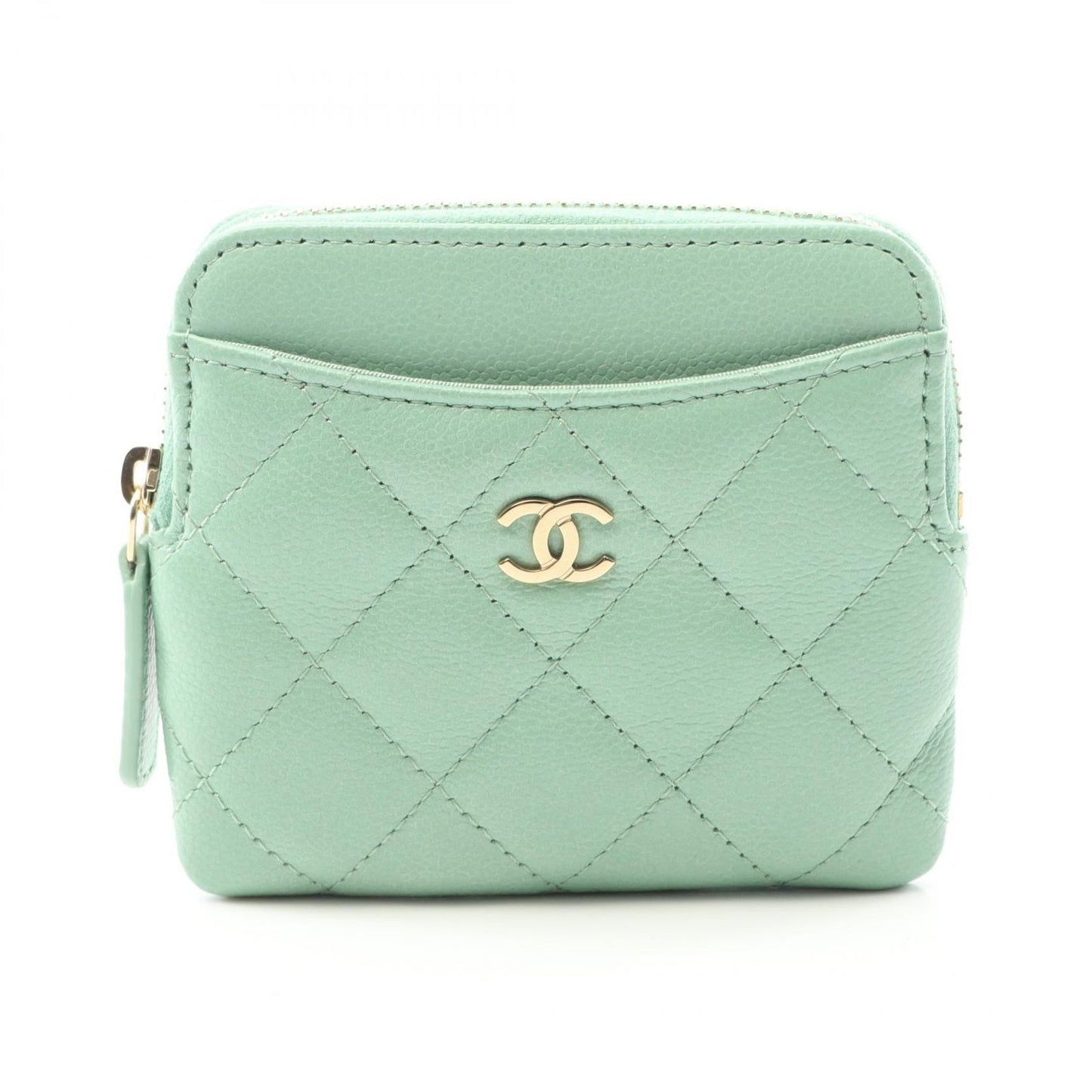 CHANEL Matelassé Coin Case in Mint Green - Exquisite Craftsmanship