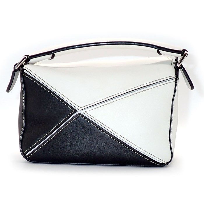 LOEWE Mini Puzzle Handbag in White Rosemary Leather