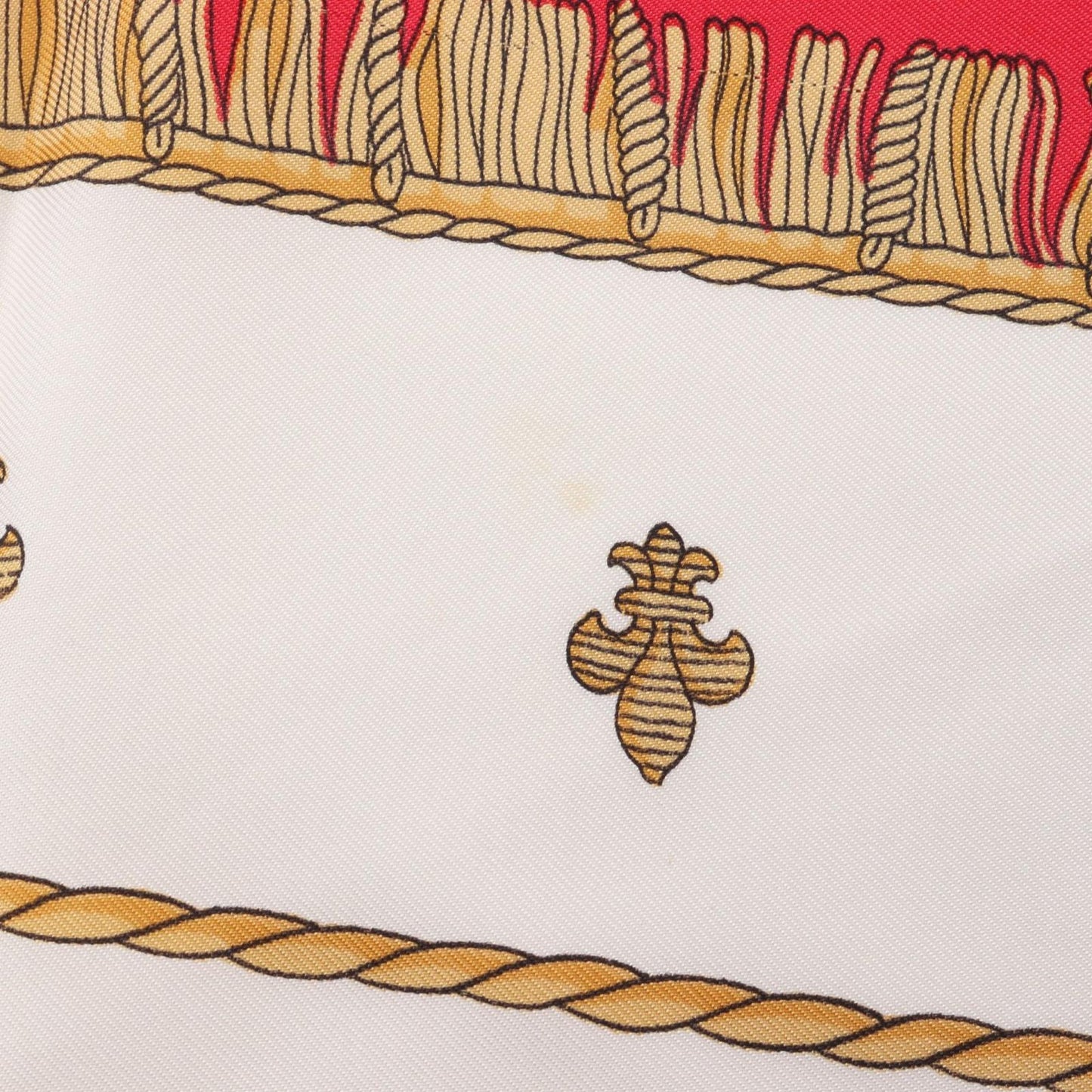 HERMES Silk Scarf VUE DU CARROSSE DE LA GALERE LA REALE - Red