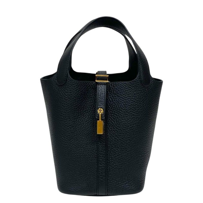 HERMES Picotin Lock PM Black with Gold Hardware - Timeless Elegance