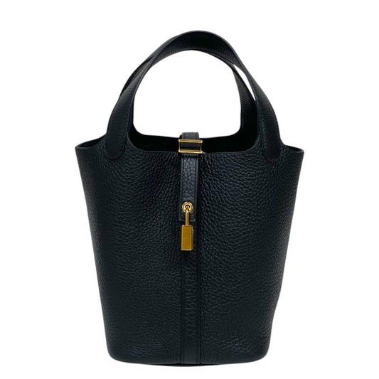 HERMES Picotin Lock PM Black with Gold Hardware - Timeless Elegance