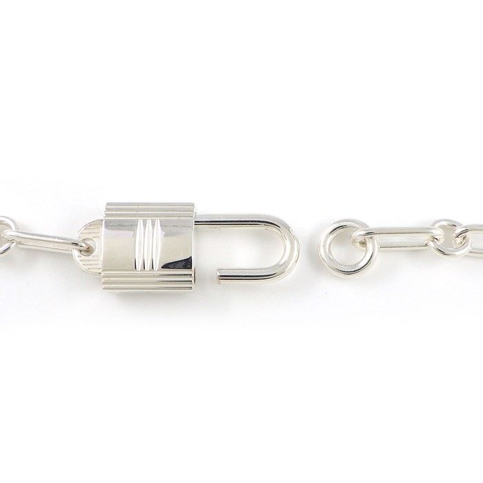 HERMES Alpha Kelly Padlock Key Chain Necklace in Silver 925