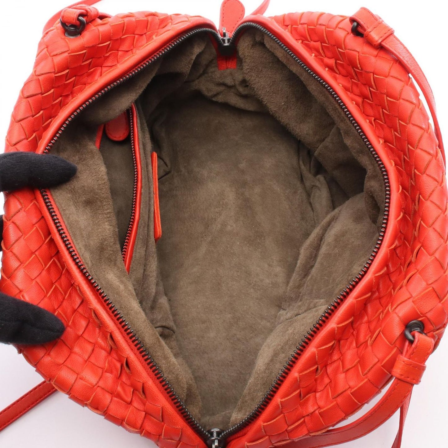 Bottega Veneta Intrecciato Red Leather Shoulder Bag