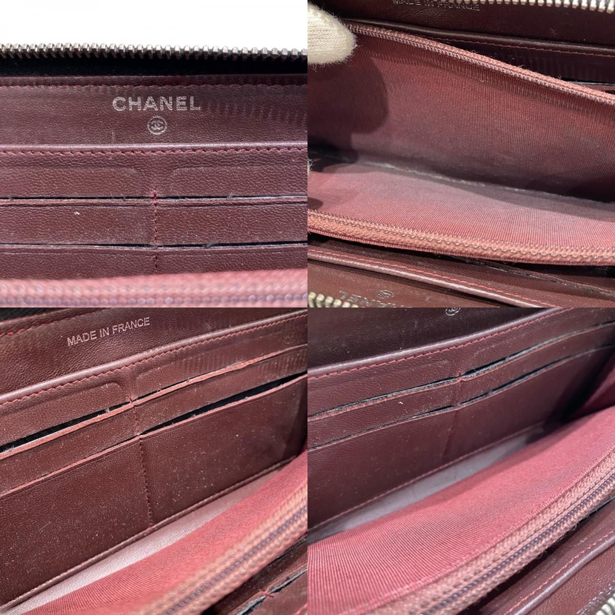 CHANEL Classic Long Zip Wallet in Black Lambskin with Silver Hardware