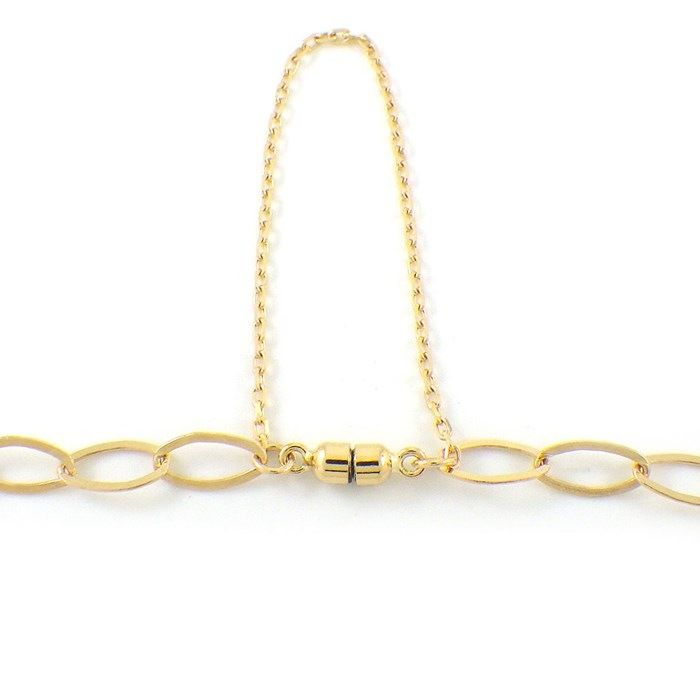 K18 Yellow Gold Curved Bar Arch Chain Bracelet - Timeless Elegance