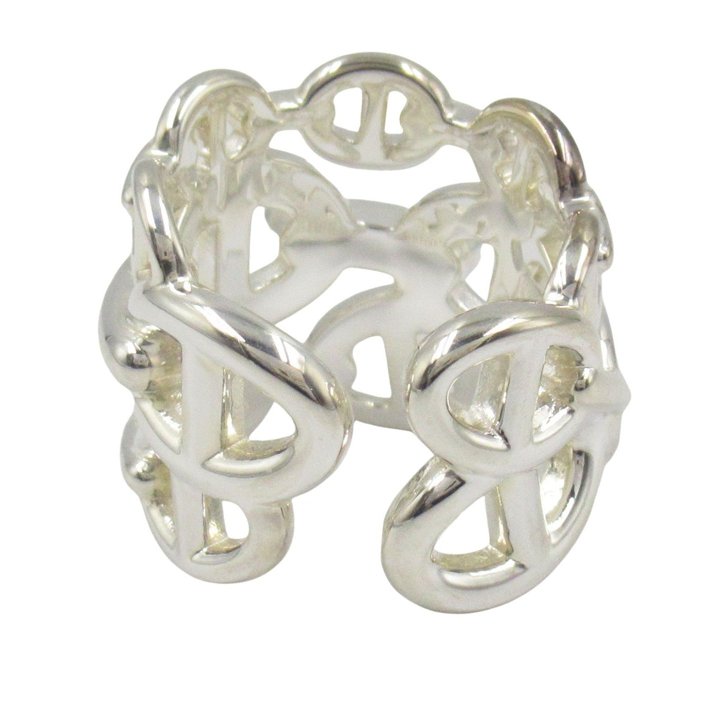 HERMES Silver 925 Chaine d'Ancre Ring - Timeless Elegance